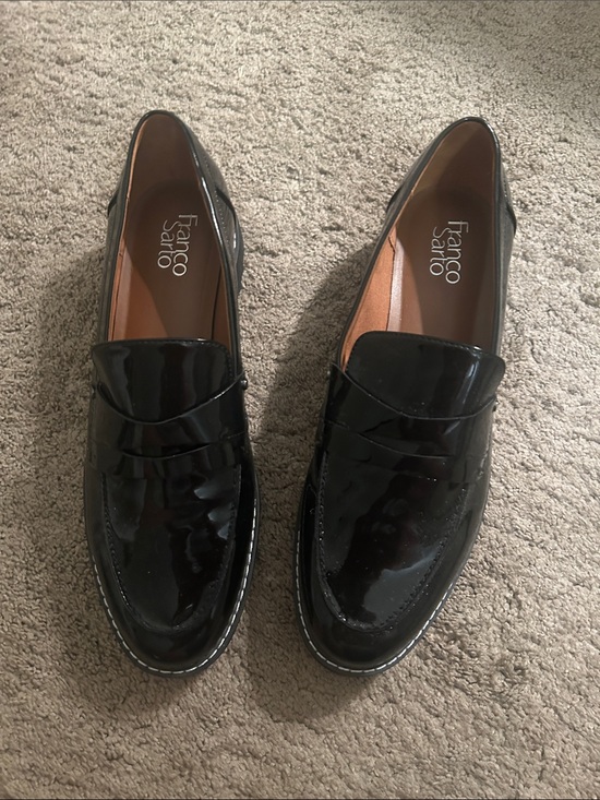 Franco Sarto Shoes - Franco Sarto Black Patent Leather Slip-On Loafers